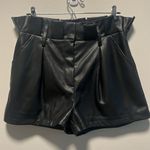CLUB L LONDON (NWT) Leather Look Paperbag Shorts, Black, Size 8 (US), 12 (UK) Black Photo 4