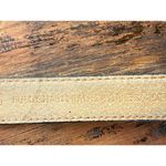 Vionic Y2K Black Leather Croc Embossed Belt Silver X Buckle Minimalist Unisex Photo 2