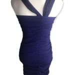 Boutique Ruched Mesh Overlay Front Bow Bodycon Dress Photo 3