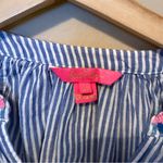 Lilly Pulitzer  Taelynn Oxford Blue White Stripe Embroidered Long Sleeve XS Photo 2