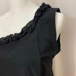 Mexico Handpainted Black Floral Ruffle One Shoulder Asymmetrical Hem Midi Dress Photo 1