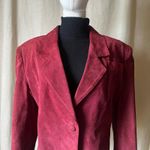 Avanti Vintage  Burgundy Pig Suede Cropped Blazer Jacket Yugoslavia 90s Size 10 Photo 1