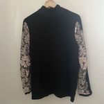 Chico's  Zenergy Black Pink Neema Cashmere Lace Mix Sweater Womens Zip Up 1 Small Photo 2