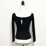 Ambiance Black Ribbed Long Sleeve Boat Neck Top NWT Juniors Small Faux Buttons Size undefined Photo 4