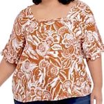 Wonderly Terracotta Floral Gauze Top Photo 0