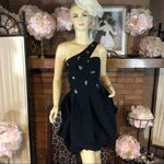 BCBGMAXAZRIA  VVV6K529 BLACK BEADED SINGLE SHOULDER BUBBLE HEM COCKTAIL DRESS (8) Photo 0