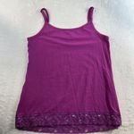 CJ Banks X 14W Cami Tank Top Lace Trim Adjustable Strap Camisole Sequin Detail Purple Photo 7