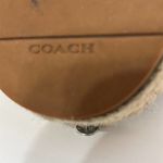 Coach Shoes Camille Espadrille Jute Footbead Black Leather Gold Size 7.5 Photo 10