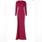 Black Halo Akasha long sleeve leg split Gown in Ruby Red sz 10 Photo 9