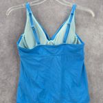 Time and Tru Blue Crisscross Padded Swimwear Tankini Tank Top Medium M 8 Photo 1