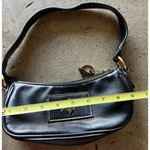 Baby Phat Vintage Mini Shoulder Handbag Black Leather Stone Logo Gold Charm RARE Photo 5