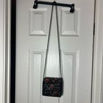 Vintage Y2K/90’s Lord And Taylor Seed Beaded Floral Bag Black Red Shoulder Strap Photo 2