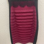 JAX Burgundy and Black Tiered Dress Photo 2