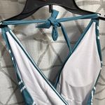 Grace Karin  Teal and White Striped Swimsuit Photo 4