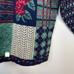 Vintage Willow Bay Patchwork Fair Isle Floral Long Acrylic Sweater Navy M new Blue Size M Photo 3