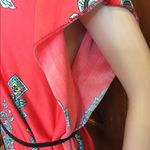 Boho Coral Short Sleeve Belted Shift Dress Tunic Size M Photo 6