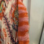 Spartina 449 Kaia Kimono One Size Bright Paisley Orange & Pink Fringe Trim READ Photo 3