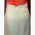 Free People Linen Rayon Poppy Flounce Slit Midi Skirt Citron size 2 Photo 9