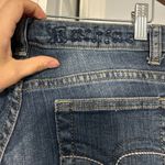 Machine rolled cuff distressed Capri denim jeans Blue Size undefined Photo 3