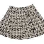 Pura Vida Brown Tan And Cream Tweed Pleated Button Front Mini Skirt Schoolgirl Academia 12 Photo 0
