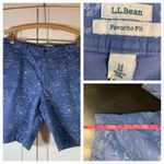 L.L.Bean Favorite Fit Shorts Womens 12 Blue Nautical Maine New England Chino Photo 1