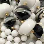 Vintage B/W Plastic Bead Swirl 30” Necklace Photo 6