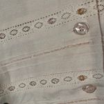 Jessica Howard Linen Pale Pink Beaded Pleated Trim Button Down Shirt Women Sz 16 Photo 5