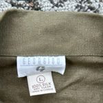 Vintage Georgiou Silk Two Piece Skirt Set Olive Green Large Photo 2