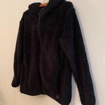 Eddie Bauer Women's Quest Black Full Zip Fleece Hoodie Teddy Bear Gorpcore SZ M Photo 2