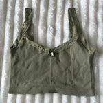 Urban Outfitters  Olive Green Lace Trim Crop Tank Photo 1
