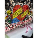 Ed Hardy  Cheetah Satchel with Vibrant Rhinestone Heart Photo 4