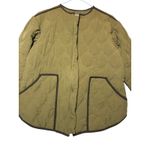 Knox Rose  Women's‎ Quilted Jacket Size S Green Brown Trim Casual Lightweight Photo 1
