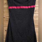 Heart Moon Star Y2K Size Medium Strapless Black White Polka Dot Midi Dress Photo 4