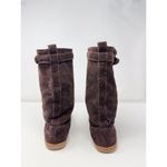 Coach Womens Boots Brown Maressa Suede Mid Calf Monogram Logo Buckle US 7.5 B Photo 8