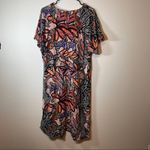 H&M  Orange Multicolor‎ Geometric Short Sleeve Kaftan Dress Size 2 Photo 3