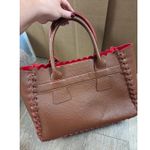 PINK HALEY Deep Mauve Brown Pink Tote Handbag Zip Top Purse Faux Leather Photo 4