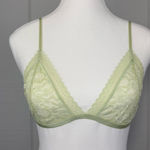Intimately Free People Mint Green Floral Dainty Lace Triangle Bralette Sheer Size XS Photo 0