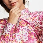 💕ROTATE💕 Number 1 Floral Puff Sleeve Mini Dress ~ Raspberry Rose Combo White Size XS Photo 12