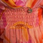 Liu Jo Pink Orange Floral Ruffle Mini Dress Silk Feminine Flowy Beach Resortwear Size 2 Photo 3