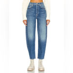 NWT Mother Superior The Curbside Ankle in Cowboys Don’t Cry Size 33 Barrel Leg Blue Photo 1