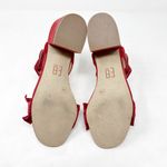 [E8 By Miista] Red Suede Leather Sandie Ruffle Strap Block Heel Sandals Size 5.5 Photo 10