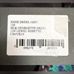 SALONI Silk Georgette Elegant Black Floral Dress Size 6 NWT Red Photo 7