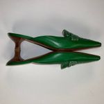 BOSS Hugo Boss Kelly Green Snip Toe Kitten Heel Mule Shoes Euro Size 36 (US 6) Photo 11