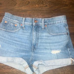 Madewell  High Rise Denim Shorts Size 29 Distressed Cuffed Blue Jean Cutoffs Photo 2