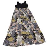 Nicole Miller Dress Womens Medium Pink Blue Floral Maxi Crazy Quilt Photo 2