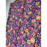Vintage Floral Midi Skirt Pink Yellow Purple Cottage Core Pleats Cotton Sz Small Photo 3