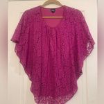 Simply Emma Laced Top w/ Underneath Tank Top Fuchsia/Purple 3X Blouse. 1891 Pink Photo 0