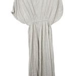 World Market Mira Ivory Floral Embroidered Kaftan Dress Flowy Boho Small Medium Photo 4