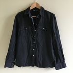 ZARA  Long Sleeve Button-Down Shirt Top Denim‎ Sz S Photo 0