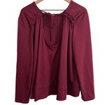 1. State  Maroon Red Boat Neck Tie Back Long Sleeve Top Size Large Photo 3